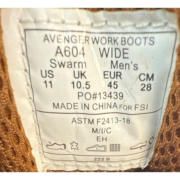 AVENGER Mens Swarm Work Shoes Composite Toe Non-Metallic  Size 11 - Picture 10 of 10